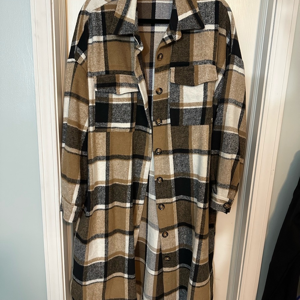 Plaid Brown and Black Women’s Coat/Shacket